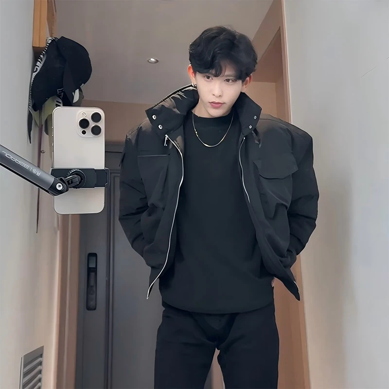 bomber轻骑兵棉服男款冬季廓形短款飞行夹克美式复古工装棉衣外套