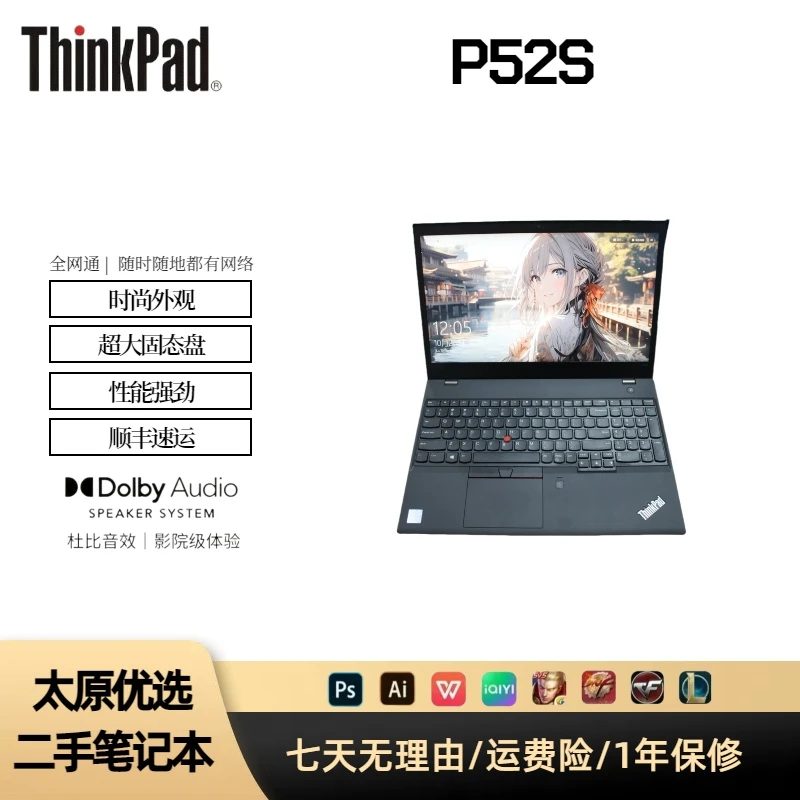 9新 Lenovo/联想 二手联想THinkPad P52s商务大屏笔记本工作站