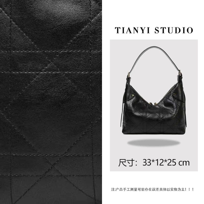 【天一甄选】BF-66656-黑色  轻奢小众设计感时尚斜挎女包包