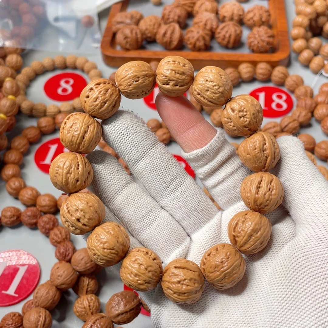 文玩核桃手串玻璃底龙蛋18mm