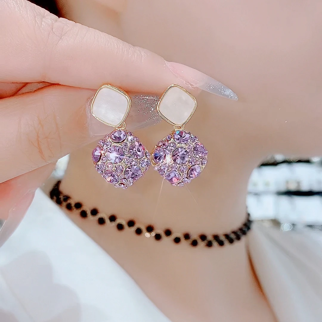 铜合金玻璃耳饰 126-轻奢职业韩版东大门爆款气质百搭日常耳环