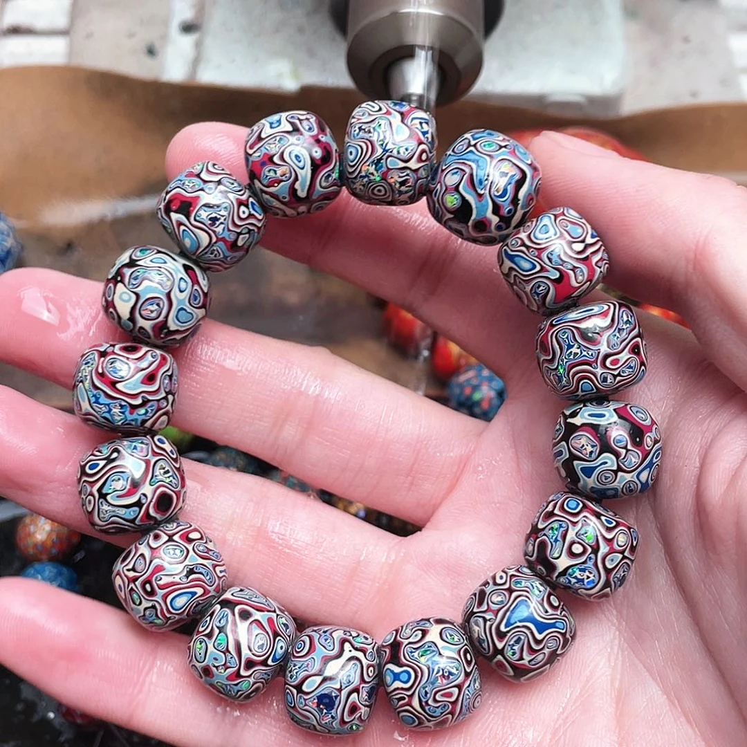 陈*手工制作大漆珠老行手串