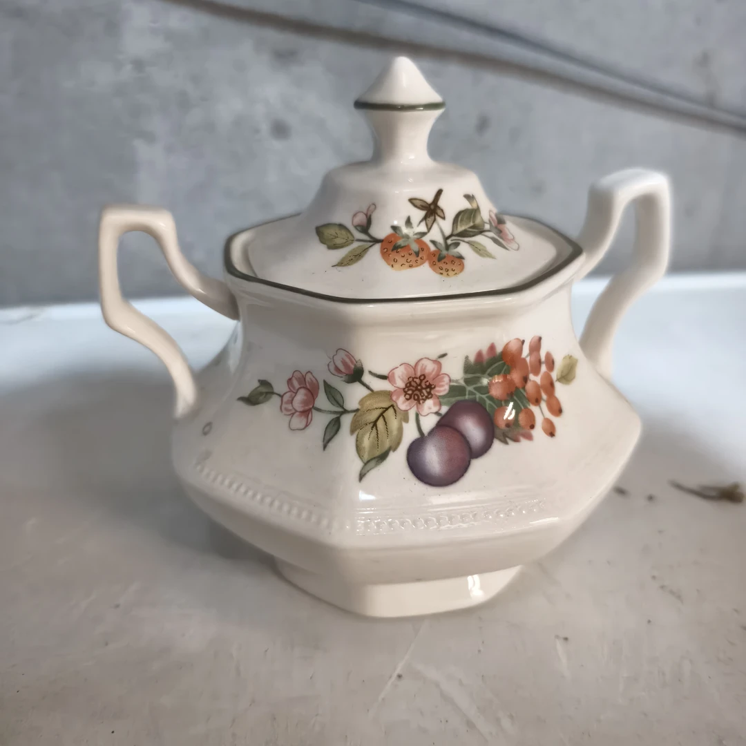 陶瓷 碗 八角浆果图案糖缸