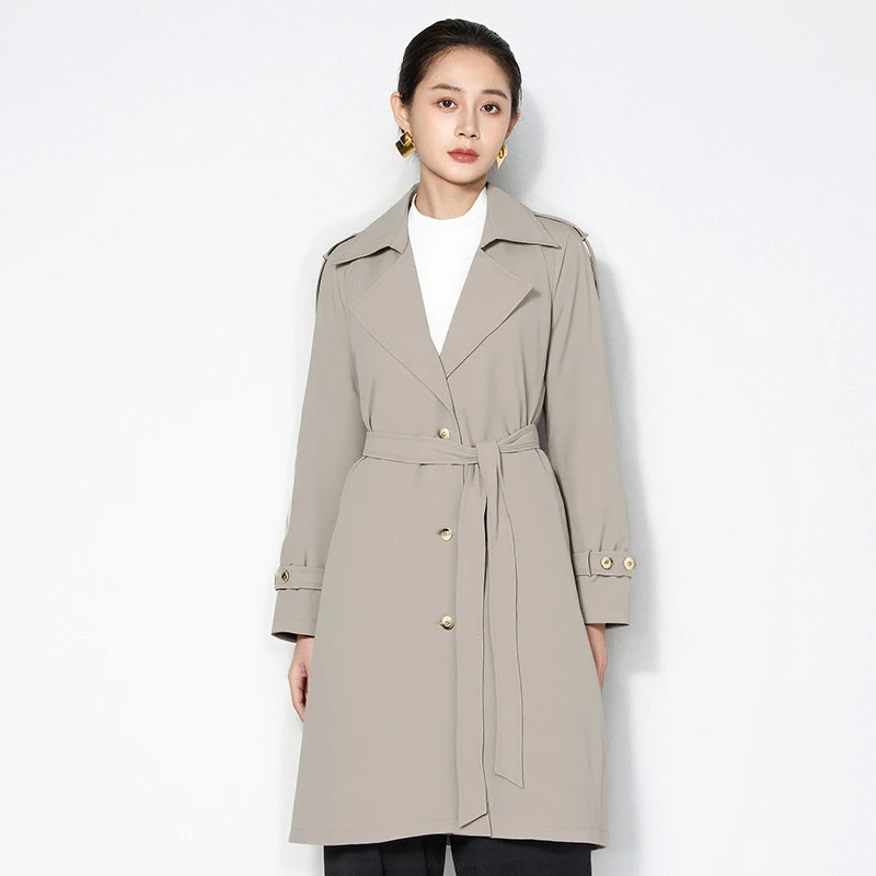 【娜娜甄选】马天奴系带收腰气质长款风衣VHA566TCX0