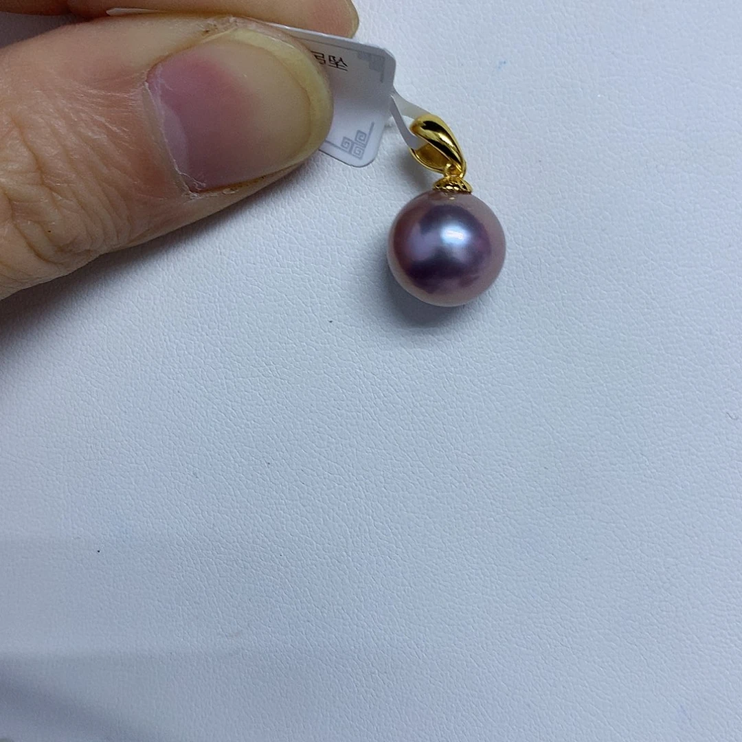 吊坠(不含链)银S925镶嵌淡水珍珠11-12