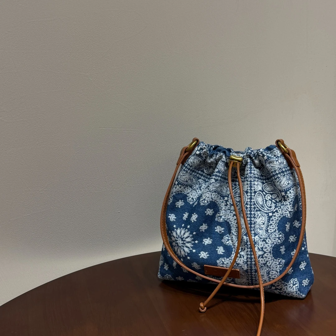 【腰果花】2025简约复古撞色名族风单肩包腰果花斜挎包（24878-5）