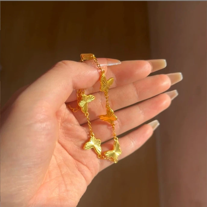 【矿金好物】 镭射蝴蝶五花手链 时尚精美百搭