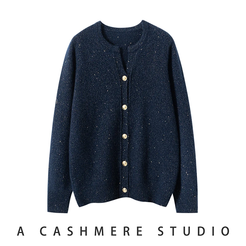 剪刀领金豆开衫羊绒衫 nzs 5026