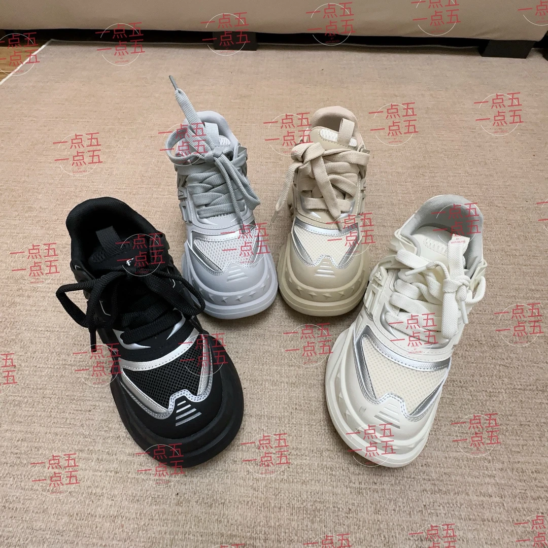 一点五增高12厘米女鞋定制款老爹鞋隐形透气运动鞋休闲百搭款