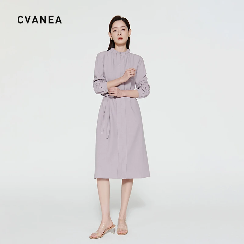 CV ' 高级定制轻奢女装 温柔显白莫代尔羊毛保暖直筒显瘦连衣裙女