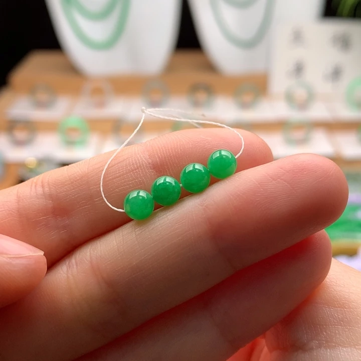 翡翠未镶嵌手链天然缅甸A货翡翠 卡5mm