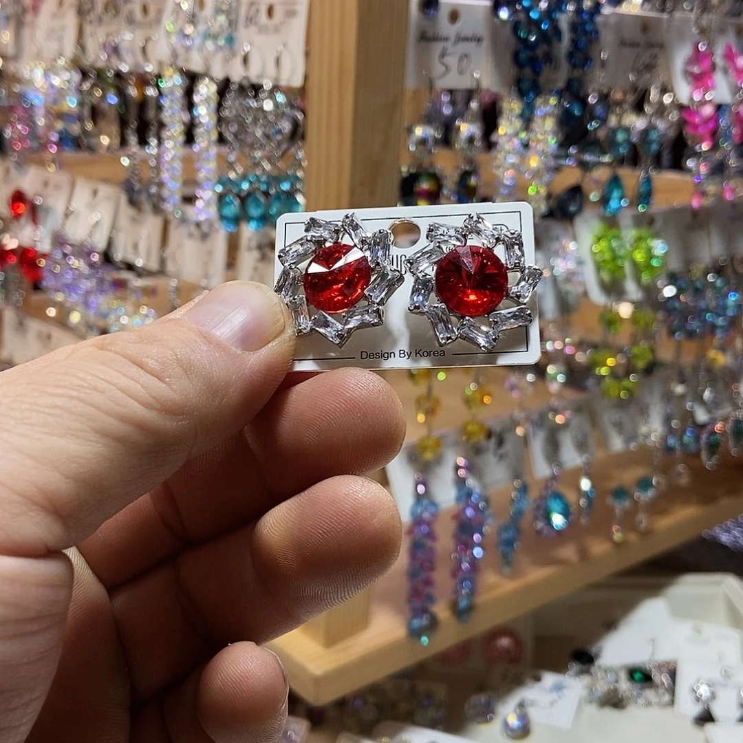 琉璃纯铜合金耳钉