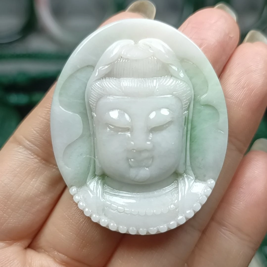 独山玉关音未镶嵌