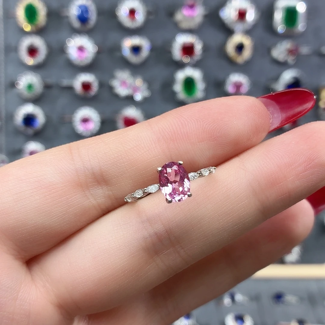 925银培育帕帕拉恰色粉蓝宝