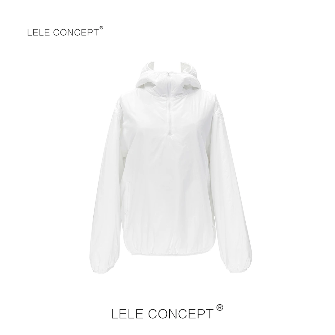 LELE CONCEPT丨【精选推荐】都市时尚设计款半拉链连帽冲锋衣Y0500