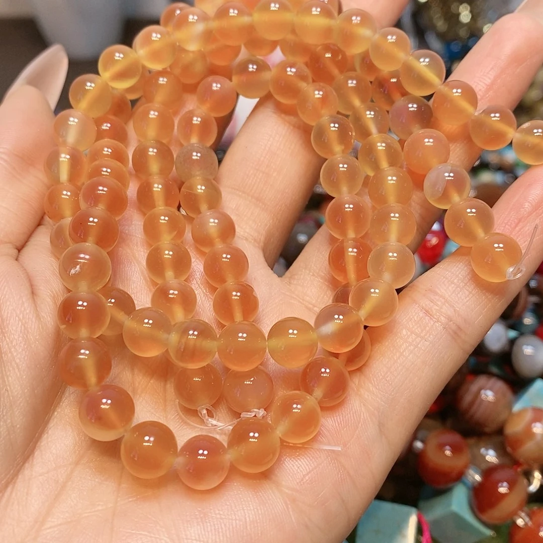 玛瑙/玉髓散珠8mm溏心玛瑙一条