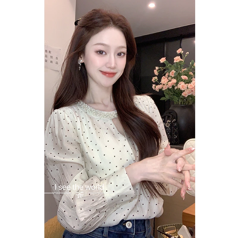 (子贤专属)春夏新款减龄雪纺小衫女上衣9855