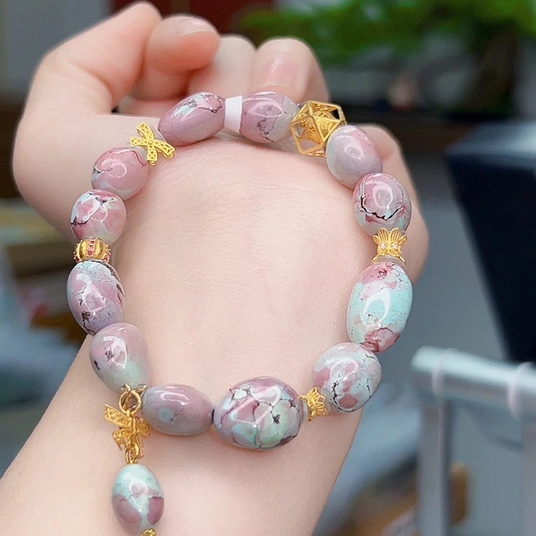 绿松石珠宝奇石18K金镶嵌