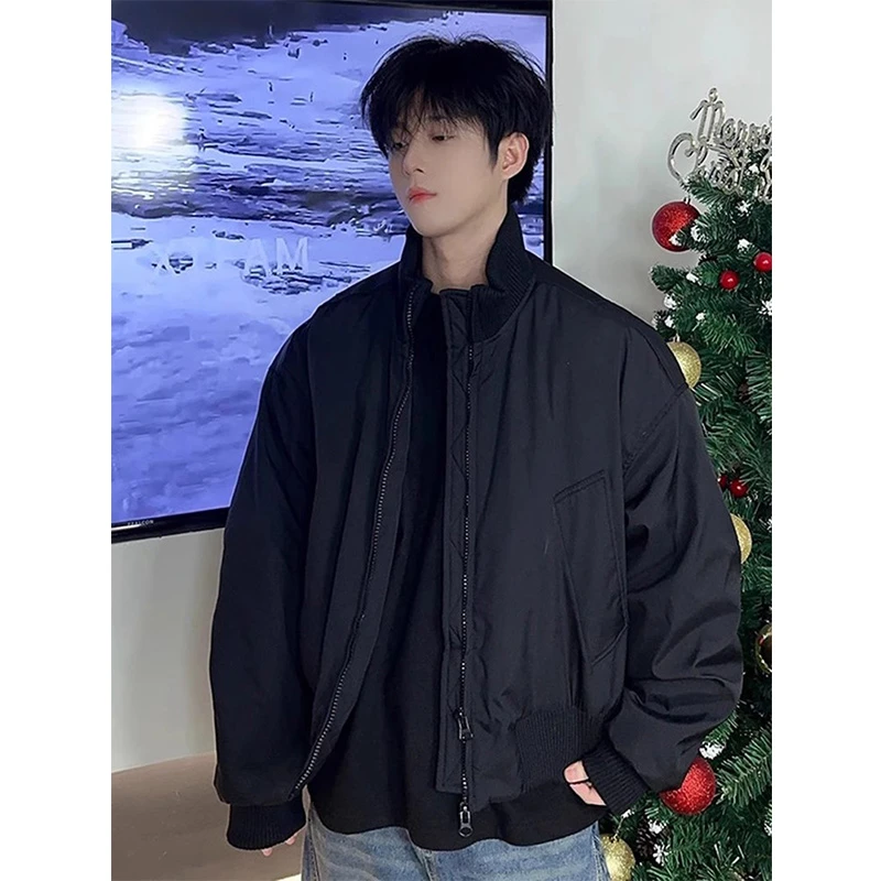 bomber短款飞行员夹克男款春秋廓形美式立领外套高级感痞帅棒球服