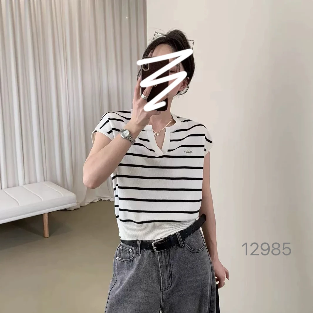 12985（部分无水洗唛，介意慎拍）WANGDAN新款刺绣款撞色小飞袖