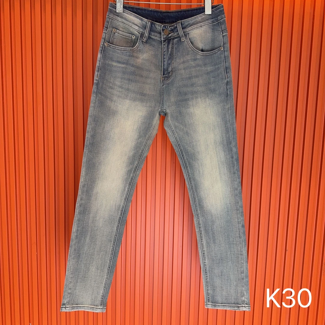 壹【顶奢精品牛仔】广州欧潮夏季修身直筒牛仔裤-K30