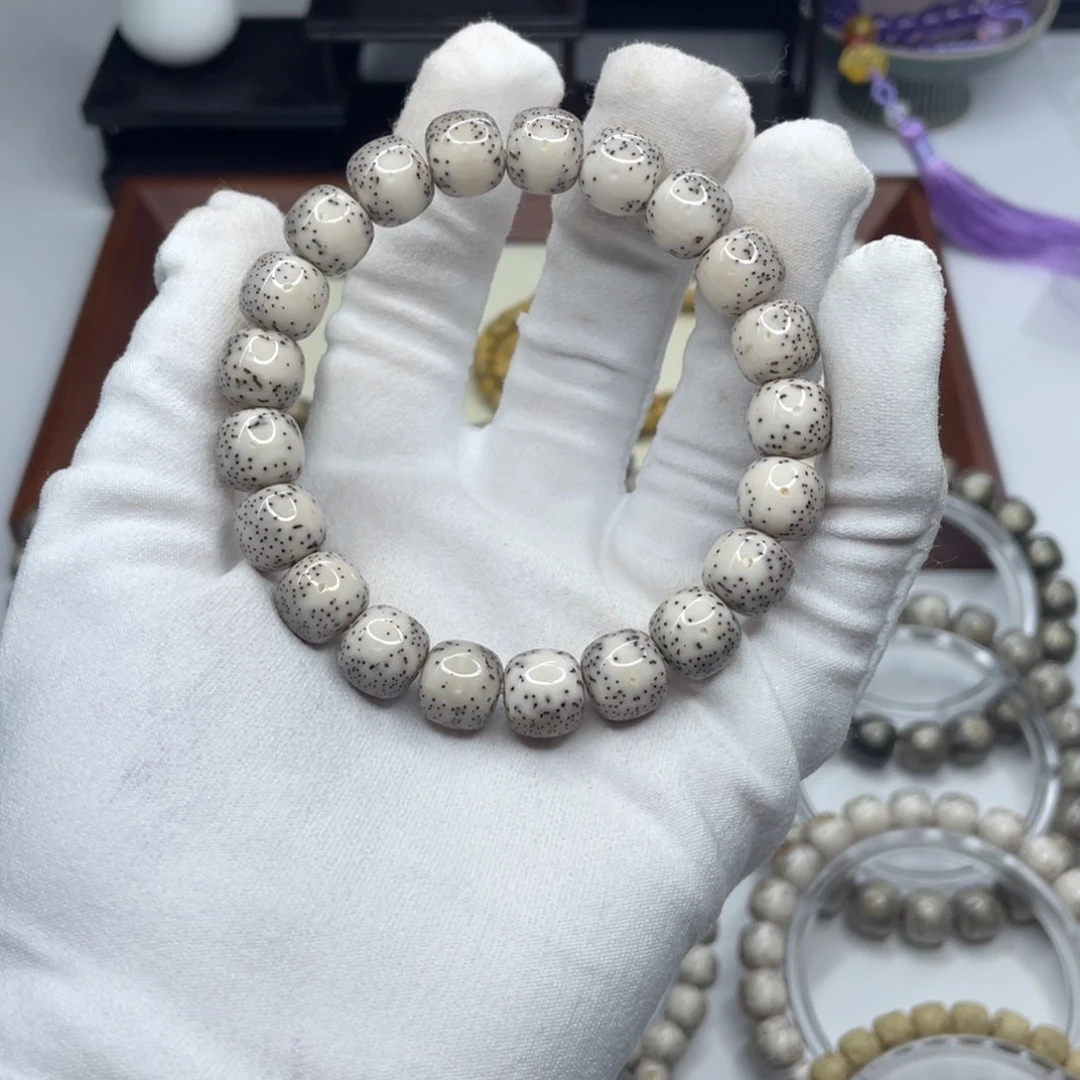 1***G手串星月菩提11×10骨瓷白通体留白高货B22