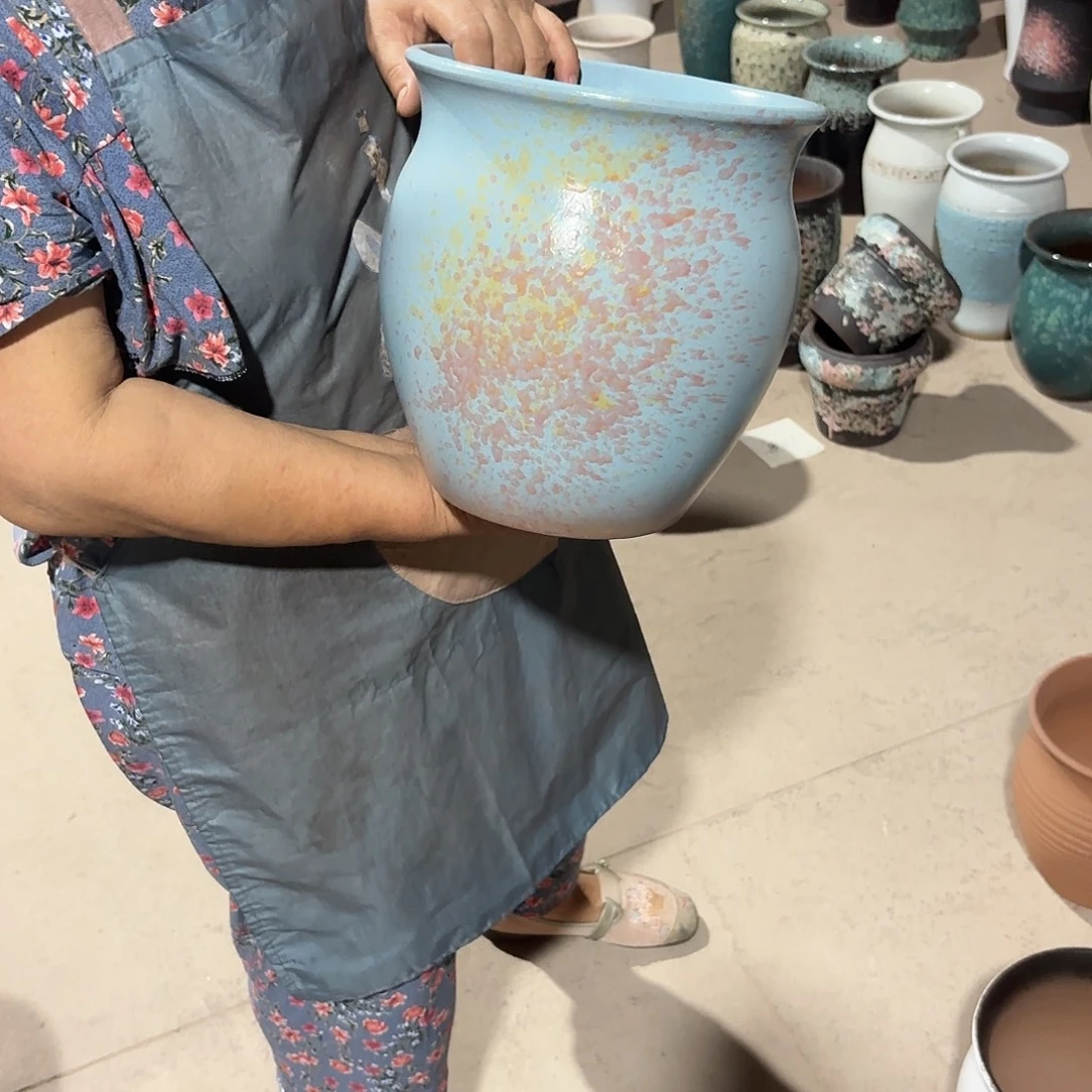 紫砂花盆口21高23