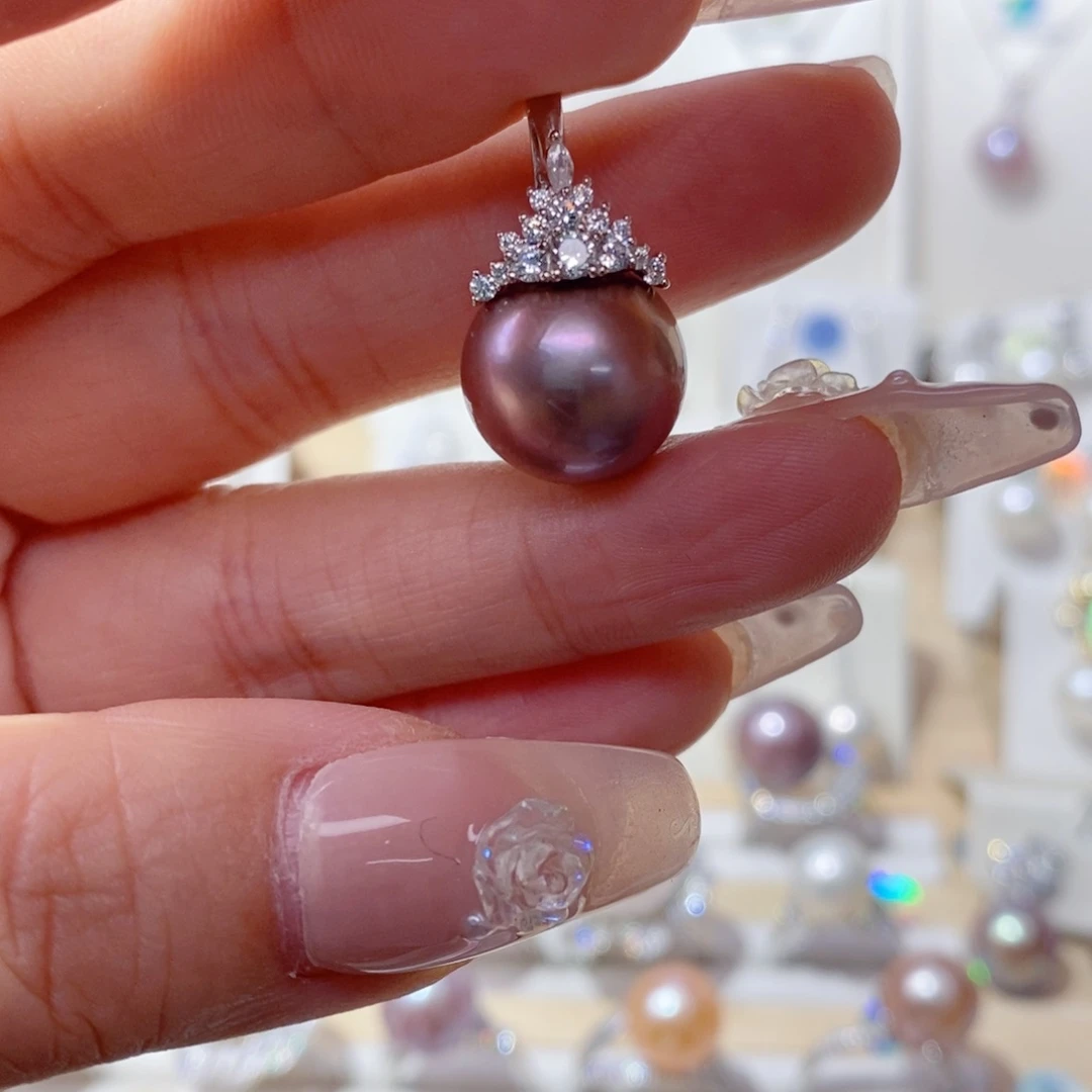 淡水珍珠吊坠(赠链)银S925镶嵌曾**海