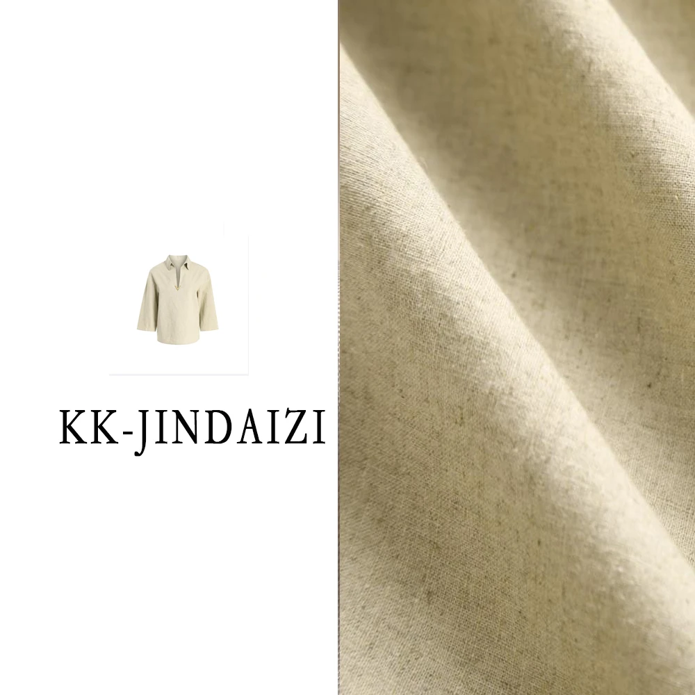 V领棉麻短袖T恤衫女夏宽松显瘦时尚百搭松紧腰POLO领上衣0061