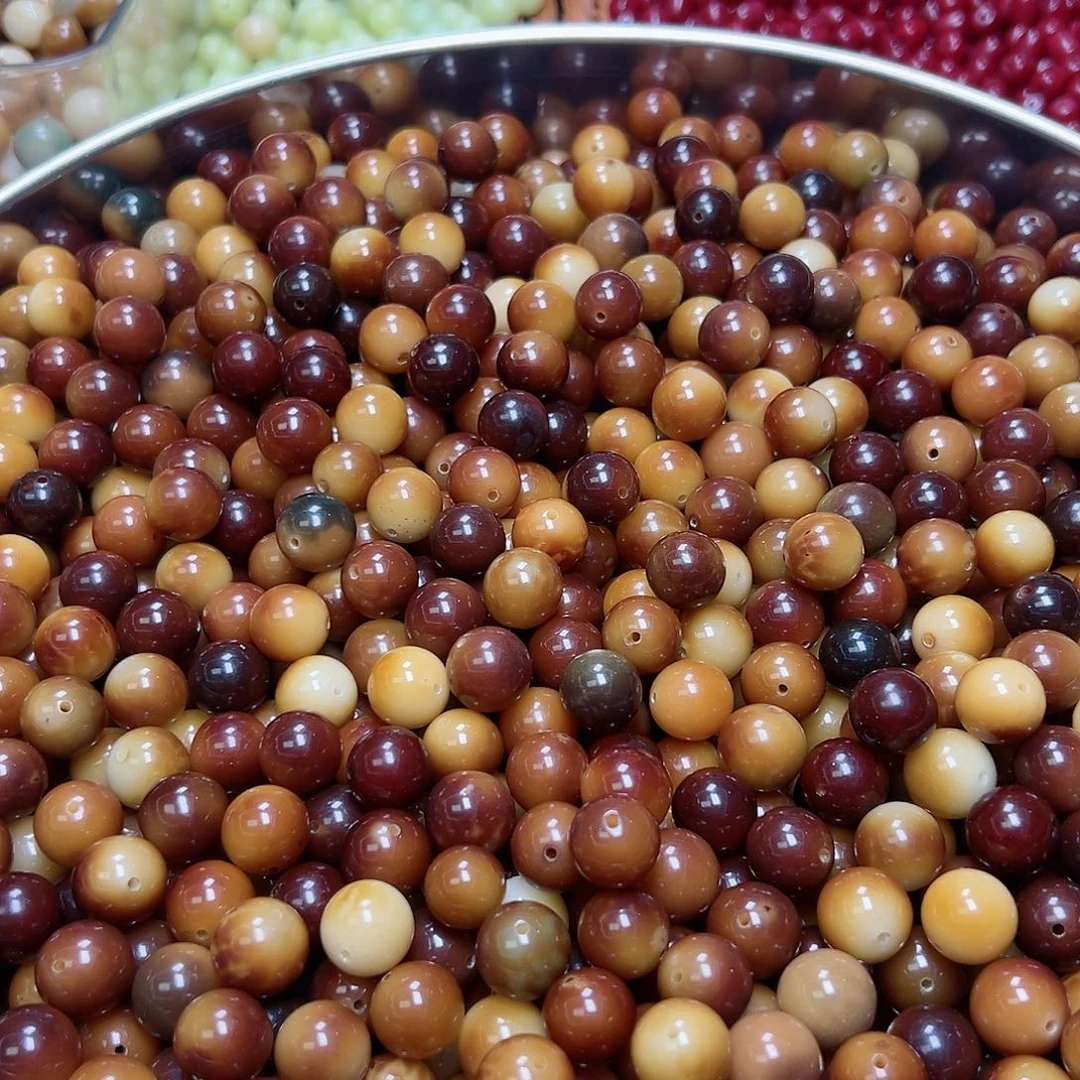 菩提根/象牙果吊坠100颗虎皮非料 14 15左右混微瑕