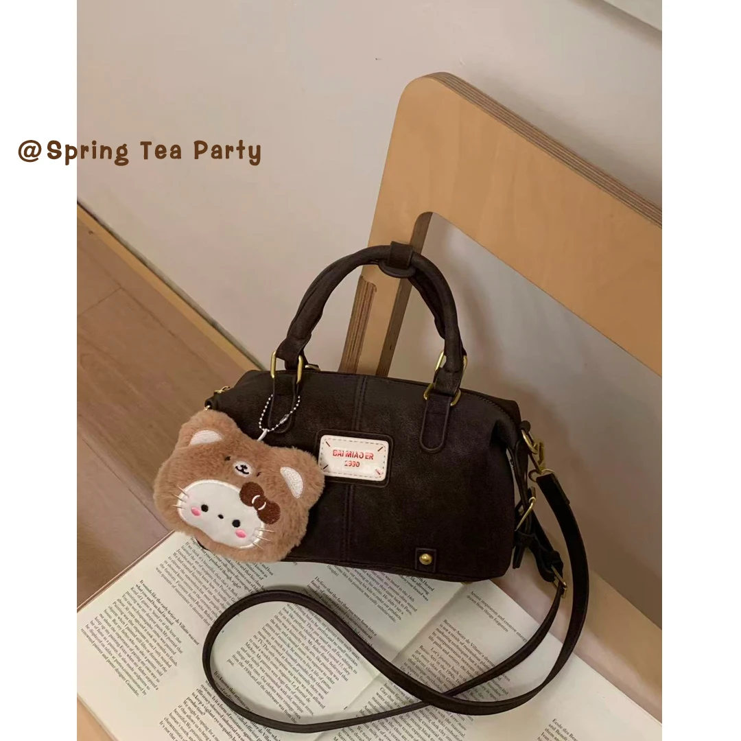 复古手提包包女式2025新款美拉德高级感单肩水桶包巨好看的斜挎包