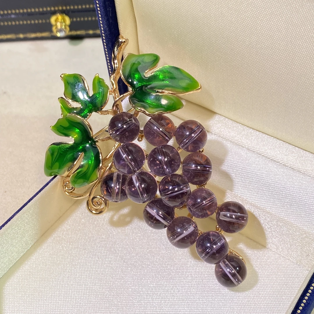 合金胸针 【葡萄熟了】时尚百搭复古设计简约优雅精致胸花国风3056