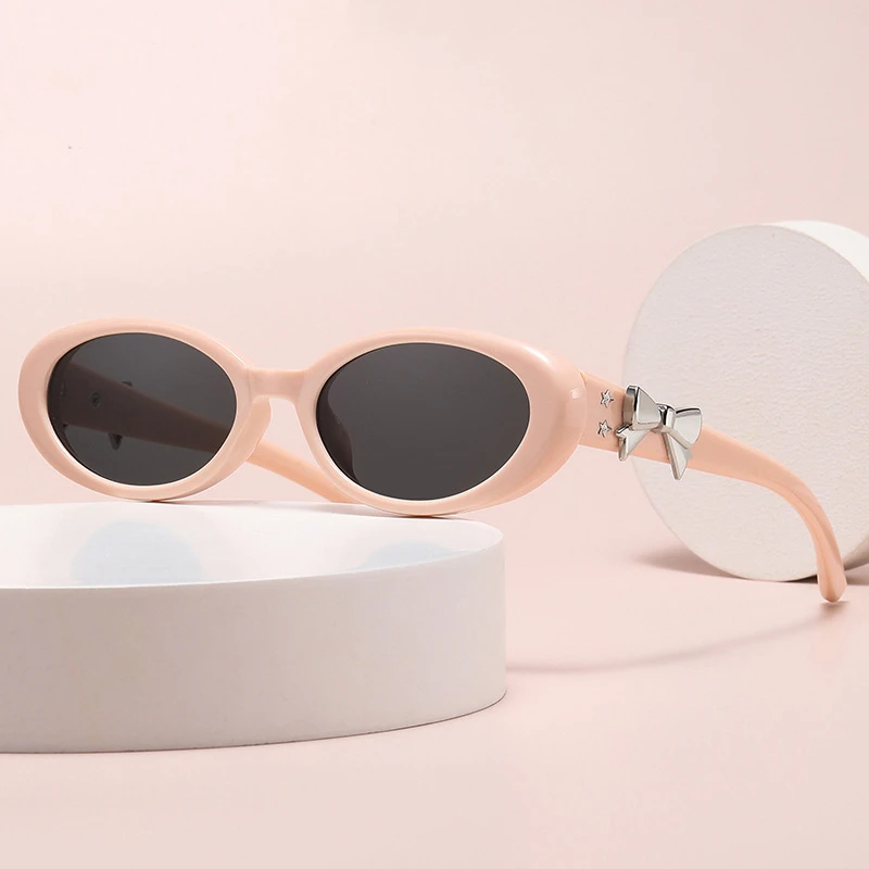 HELMER-新款复古猫眼墨镜女小脸高级感街拍蝴蝶结太阳眼镜2521