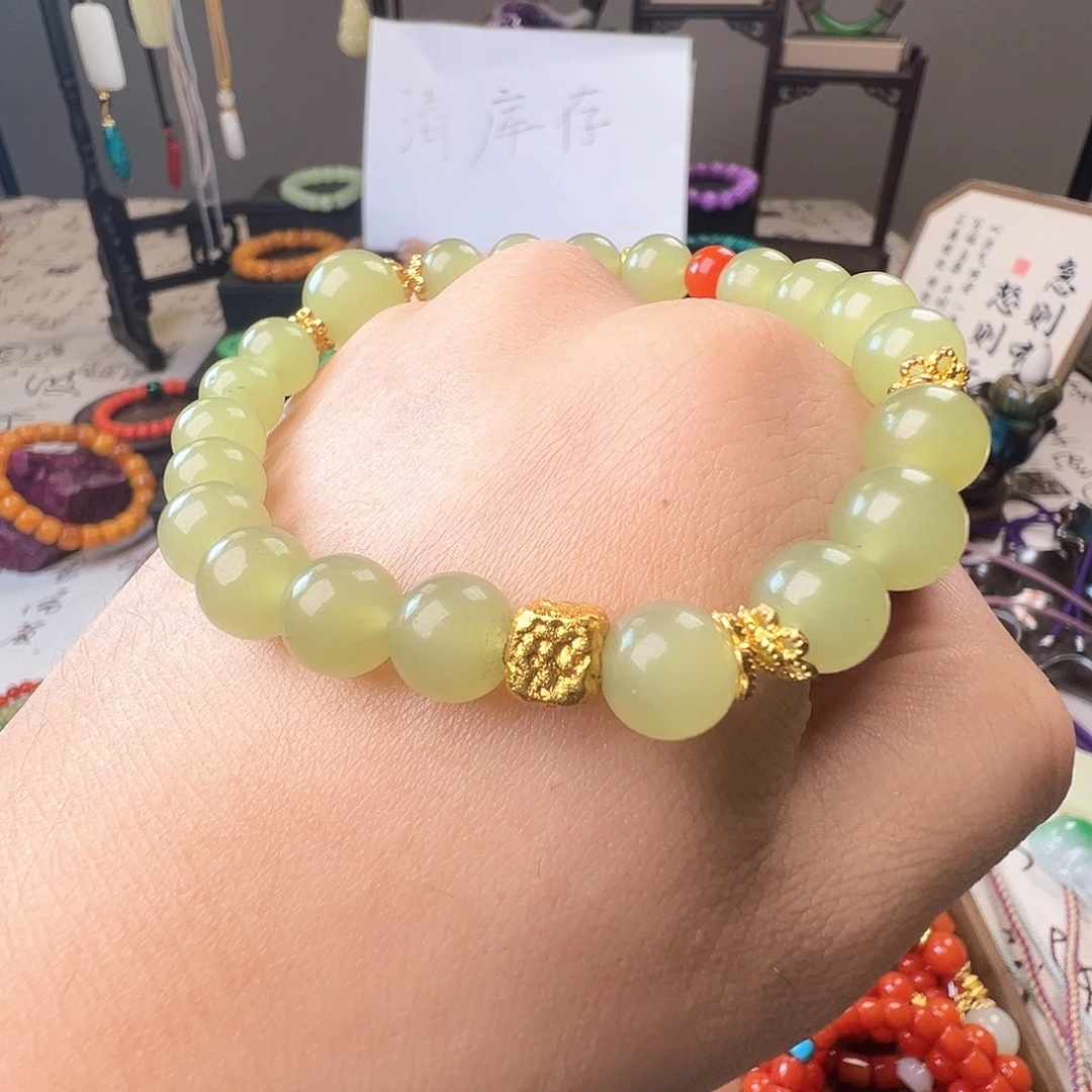 和田玉未镶嵌手链晴水设计款手串8m'm