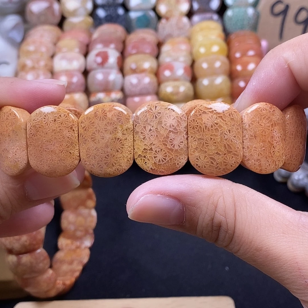 硅化珊瑚（珊瑚玉）未镶嵌手牌22