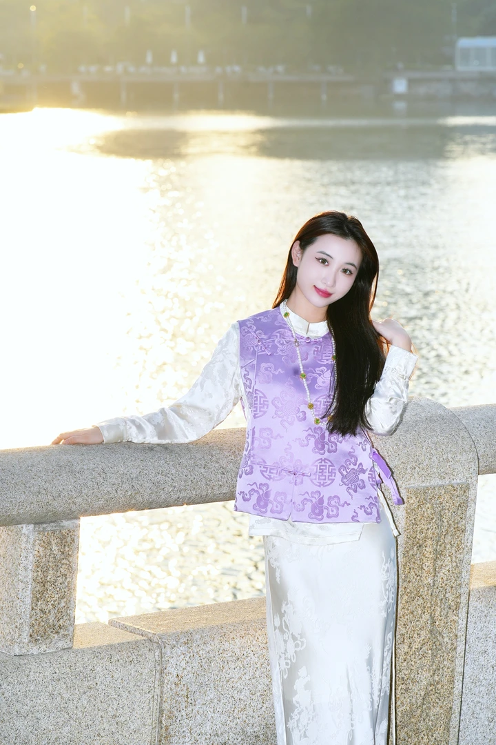 蓝大【云溪】桑蚕丝马甲6048