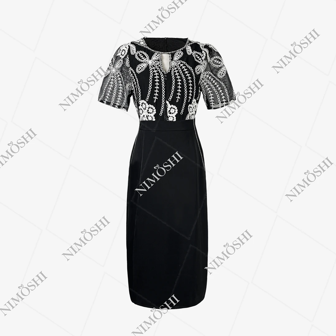 NIMOSHI【南油】夏季新款法式高级感轻奢冰竹气质显瘦连衣裙Q1566