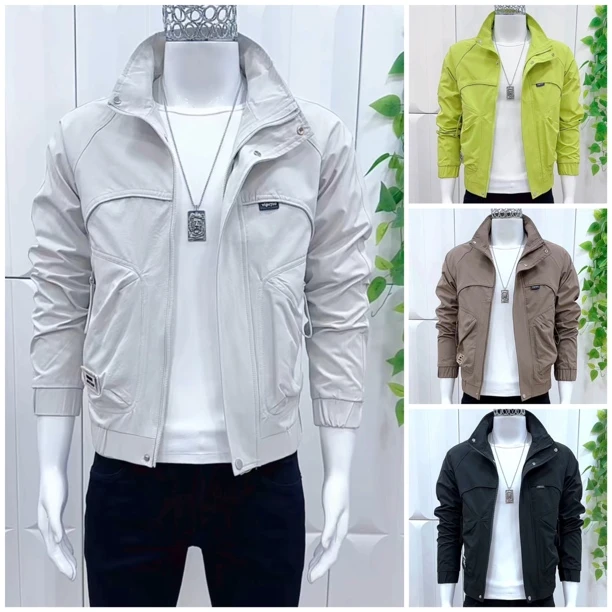 薄款户外休闲新款百搭修身立领夹克春秋外套潮流帅气男款夹克上衣