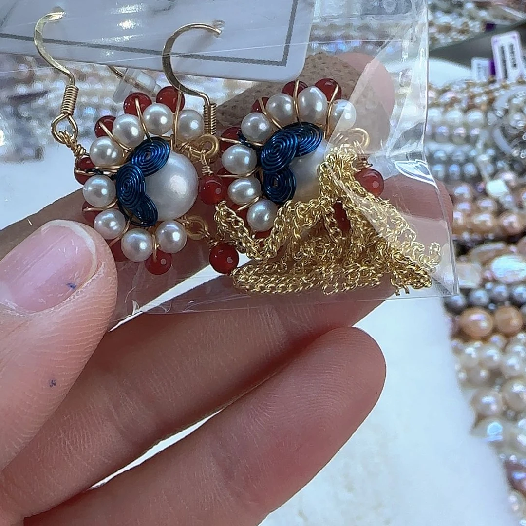 银S925镶嵌项链定制390淡水珍珠