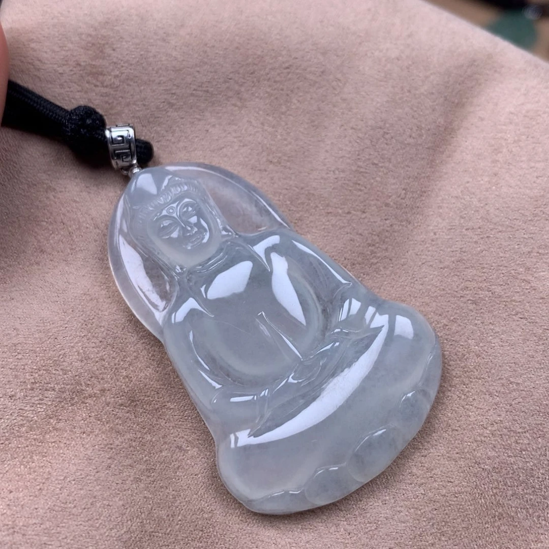 翡翠18K金镶嵌颈饰缅甸翡翠A货