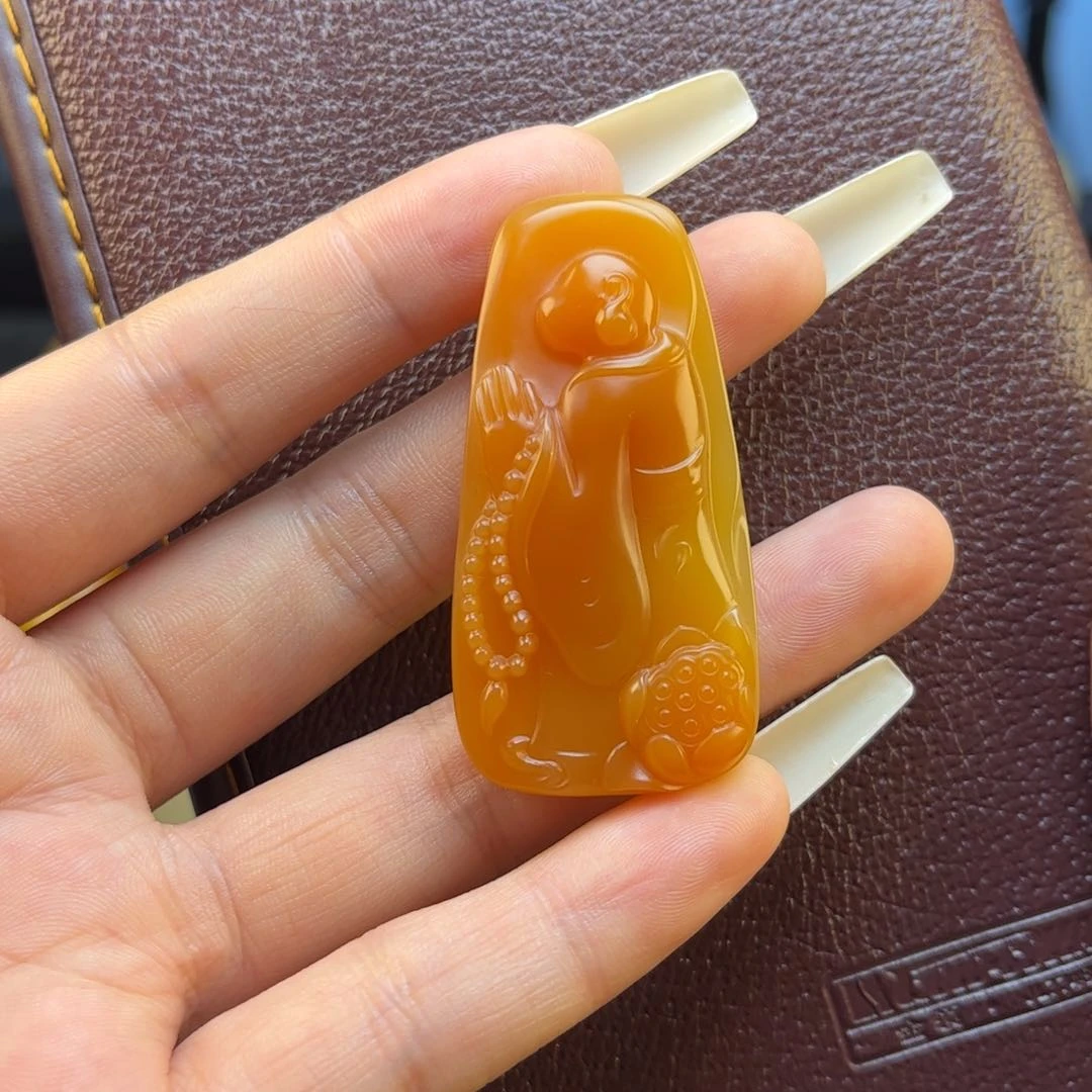 石英质玉黄蜡石吊坠未镶嵌k*i