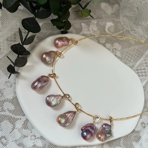 s925银天然淡水珍珠彩巴万能扣时尚个性吊坠-多样性发货发1