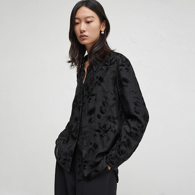 【达人专属】播春秋印花长袖时尚简约衬衫领衬衫BDR3CD1722