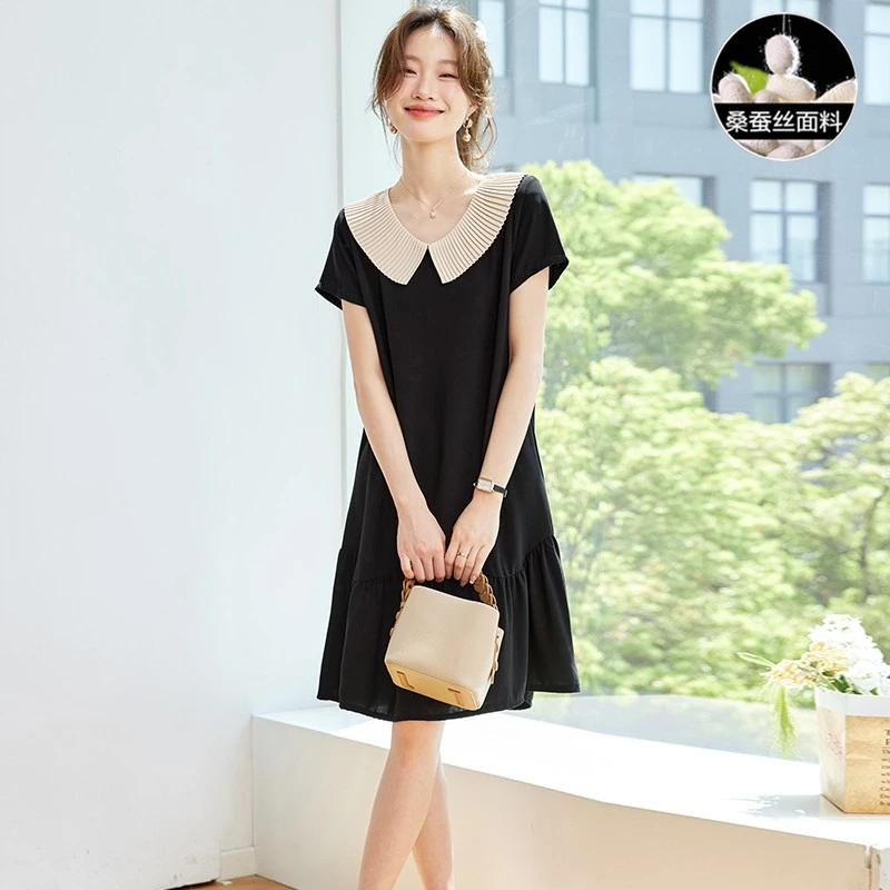 杭州高端桑蚕冰丝连衣裙子女2025新款夏季国际大牌流行爆款小个子