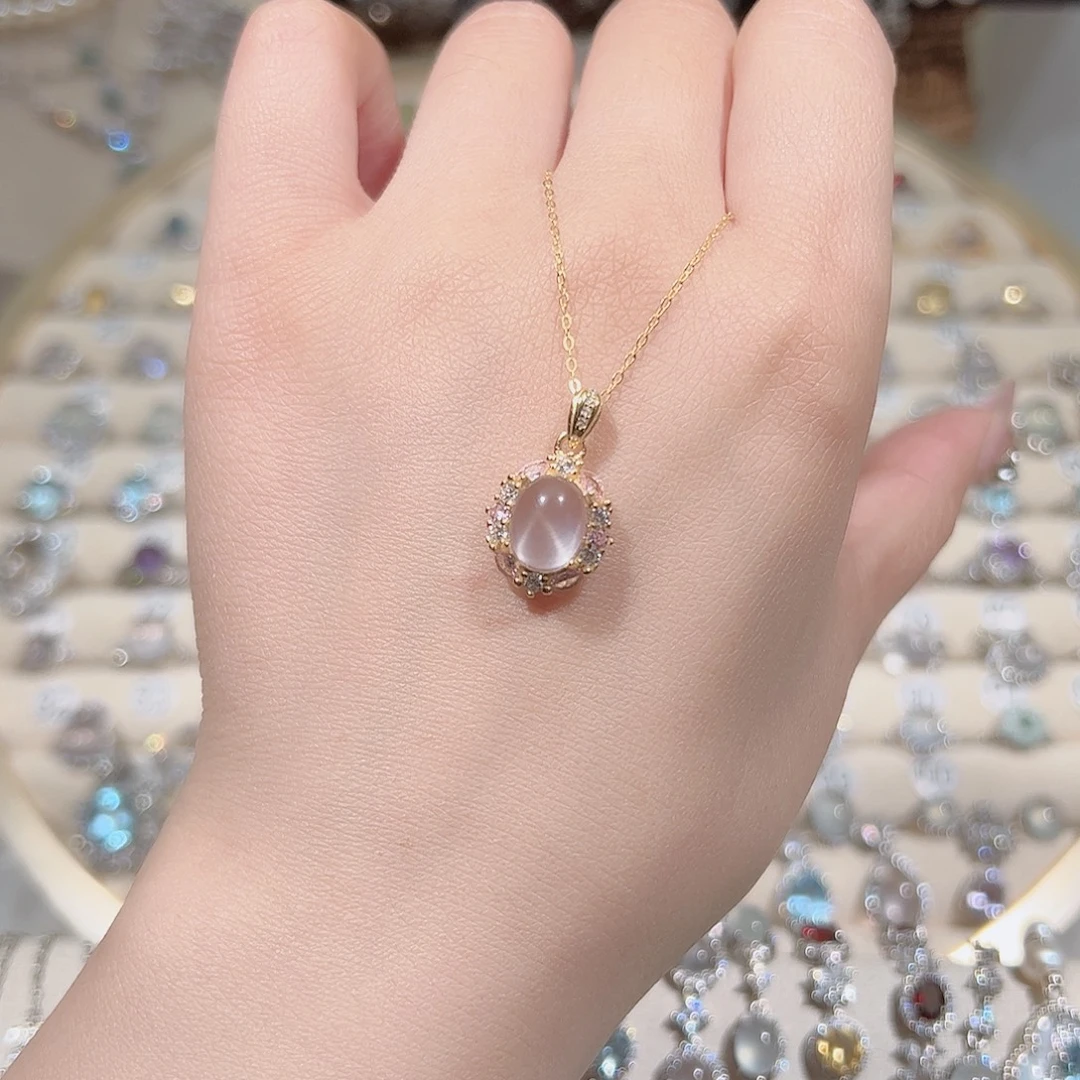 颈饰银S925镶嵌芙蓉石