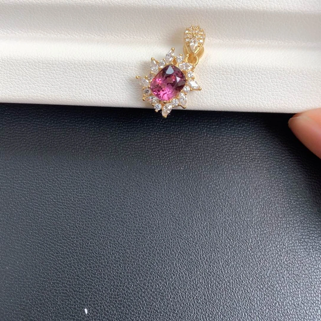 银S925镶嵌吊坠(不含链)尖晶石