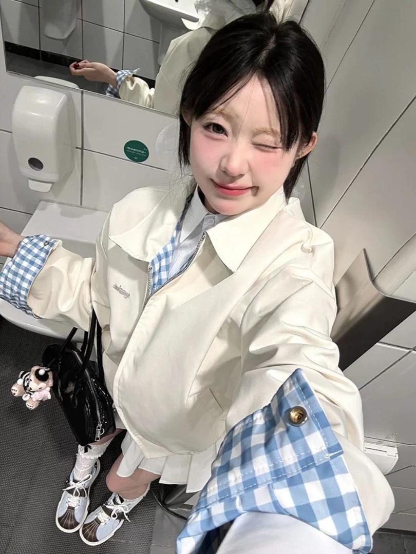 双面穿外套女2025春秋新款美式复古设计感小众男女款潮牌夹克上衣