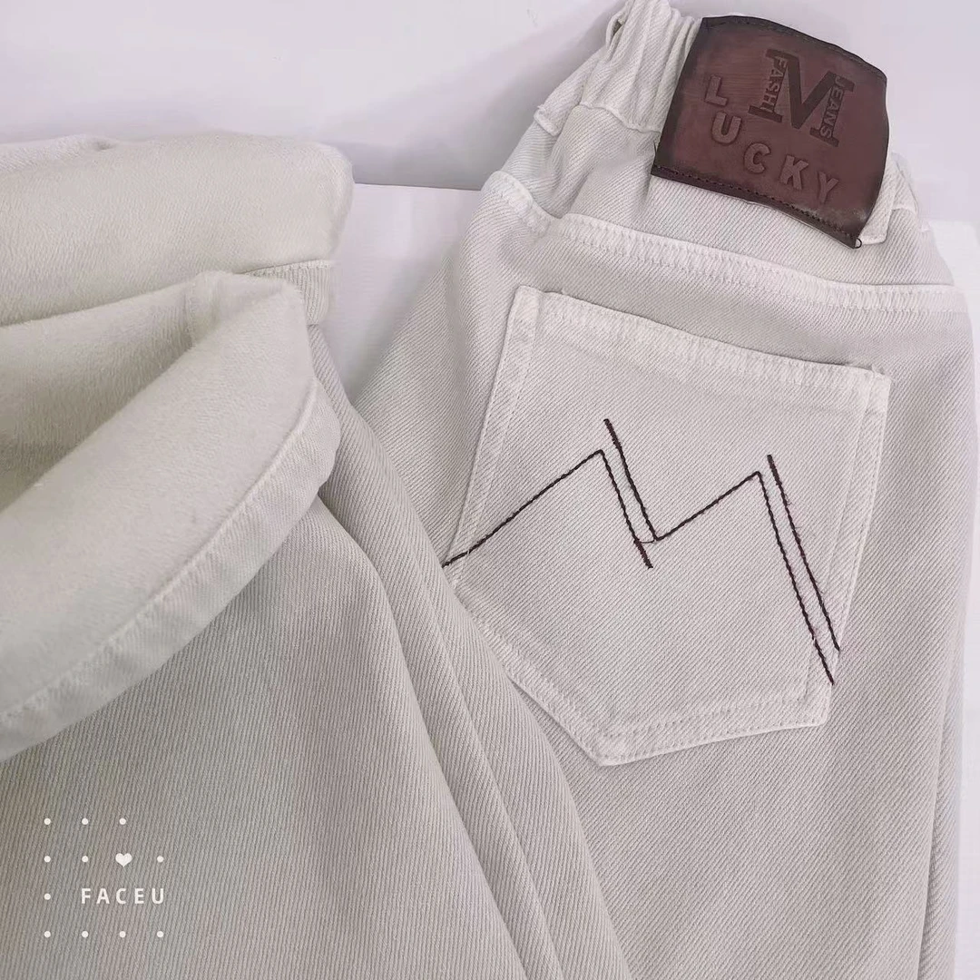 412009《现》优选韩版儿童休闲舒适洋气加绒牛仔裤