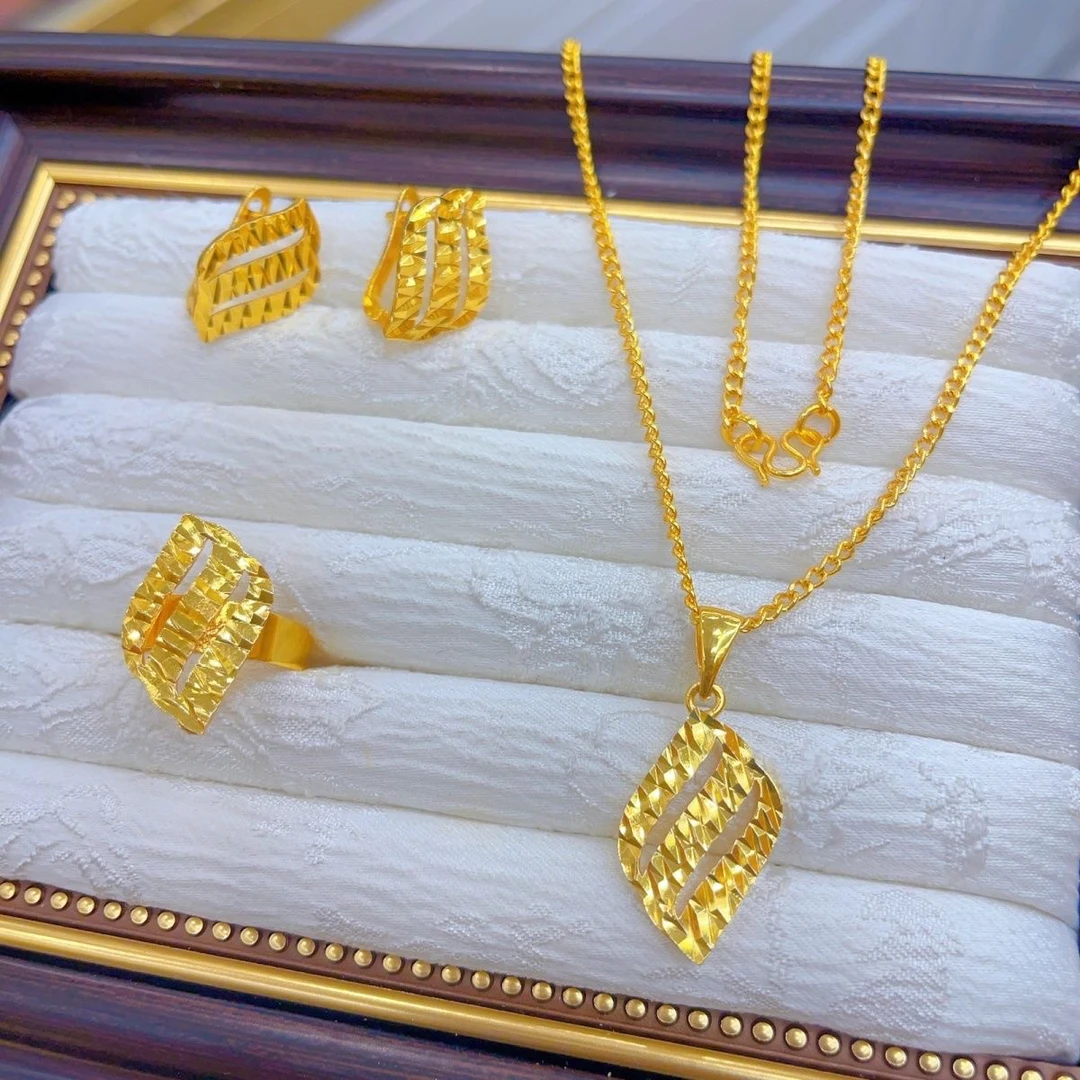 铜合金项链 民族风中国风少女风欧美风简约女士百搭不掉色三件套