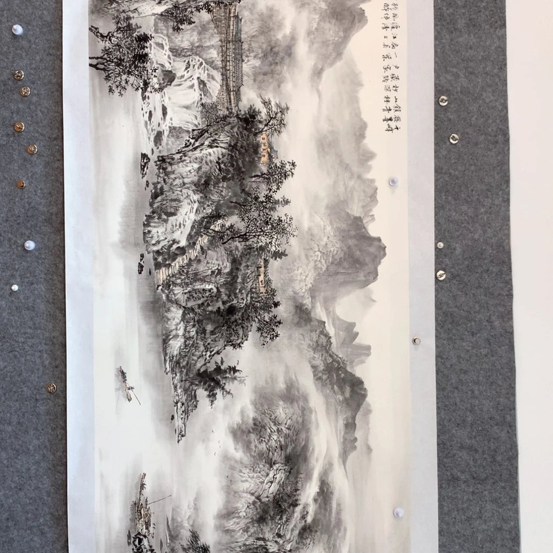 熊***生国画山水作品写意